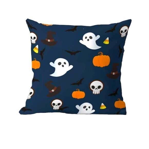 Ghost and Pumpkin Print Pillow Cover - Picture 5 of 5